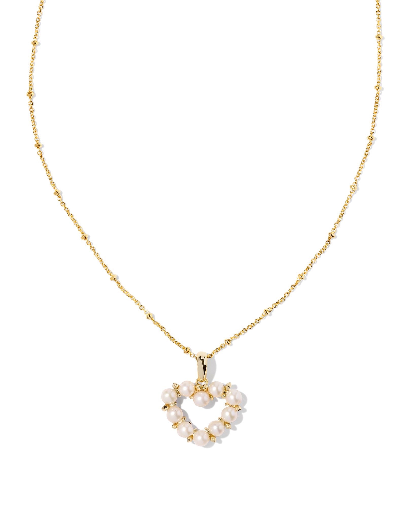 Kendra Scott Ashton Heart Pendant Necklace - Gold White Pearl – Calligraphy  Creations In KY