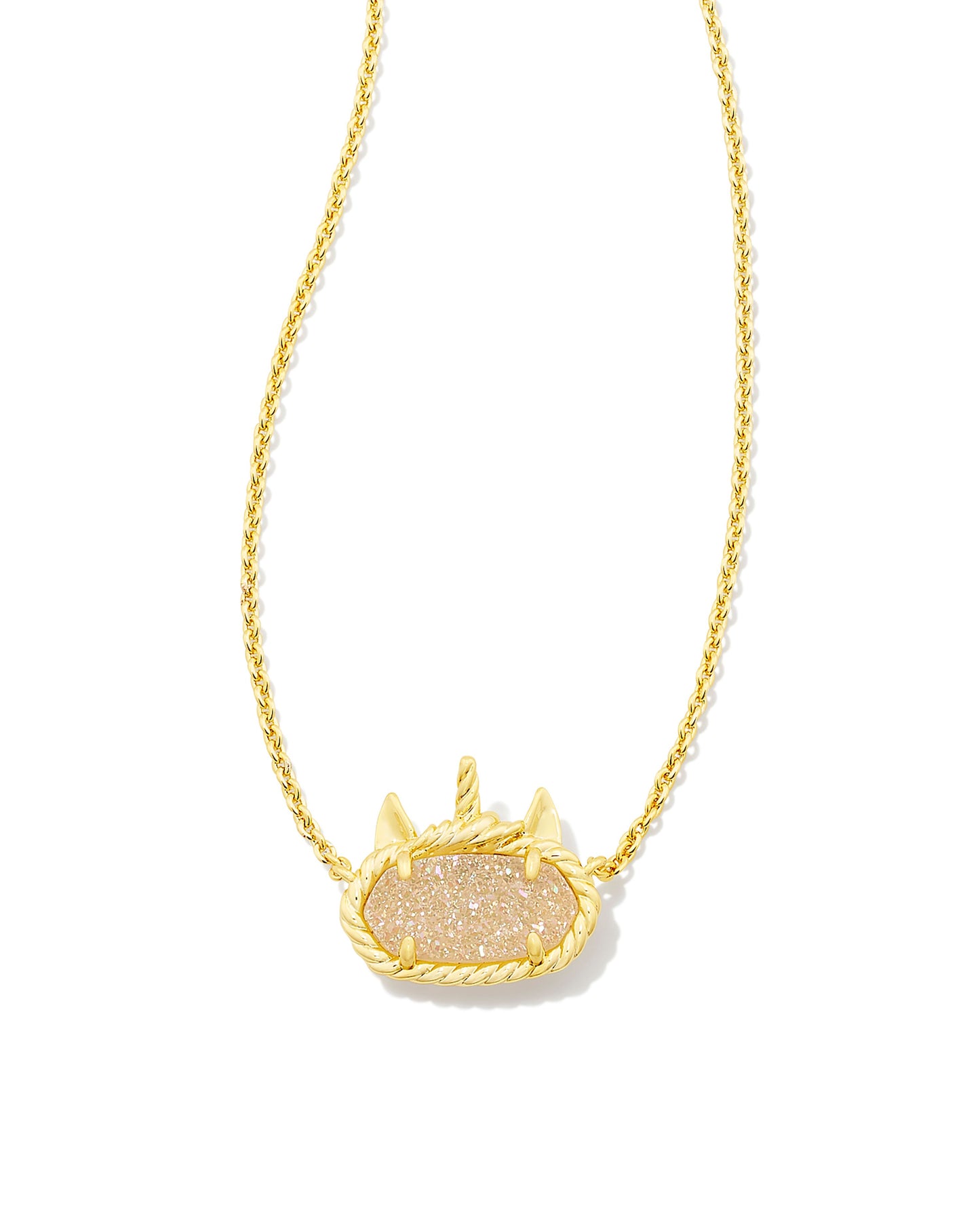 Kendra Scott Elisa Unicorn Short Pendant Necklace - Gold Iridescent Drusy