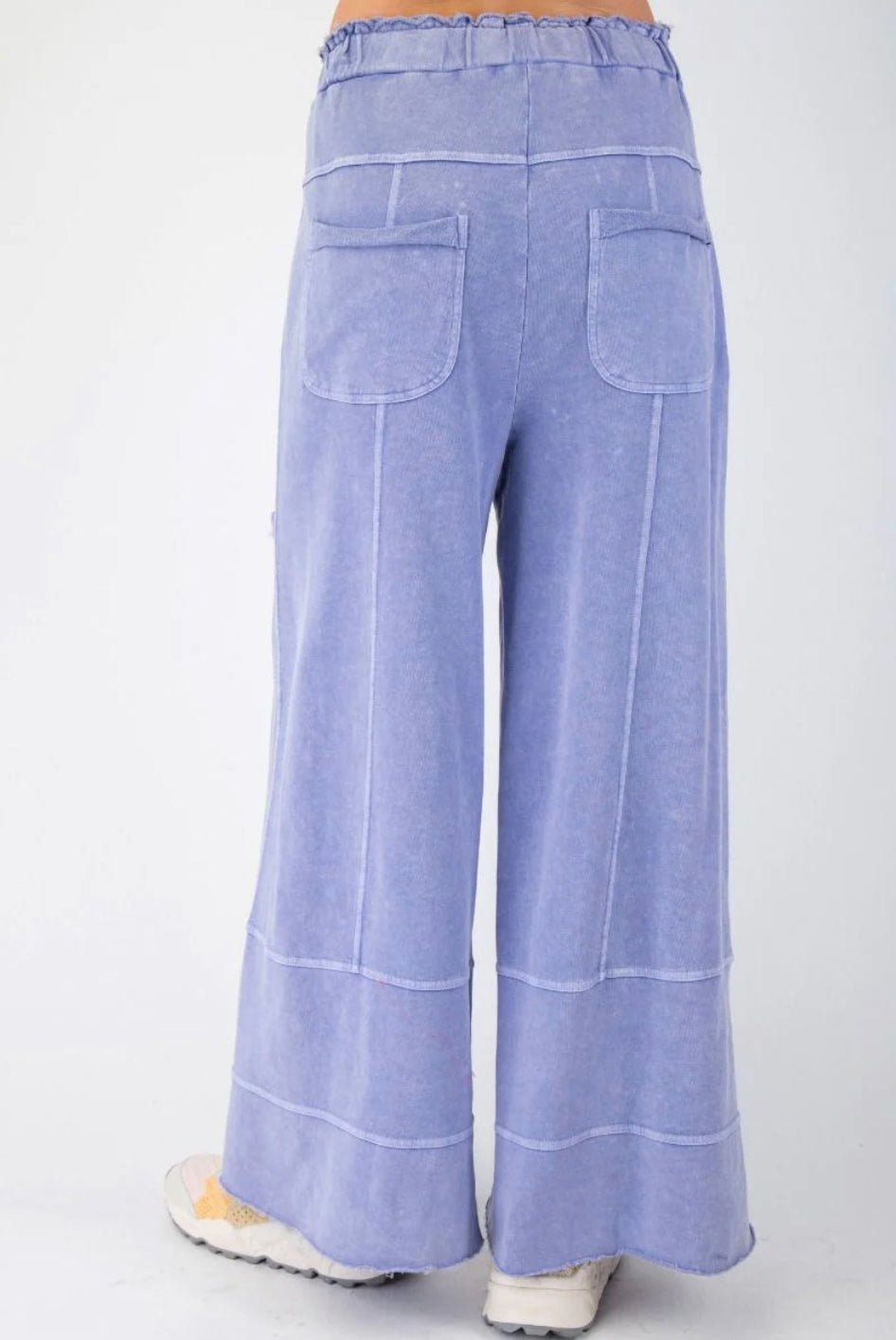 Misty Blue • Mineral Washed Terry Knit Pants