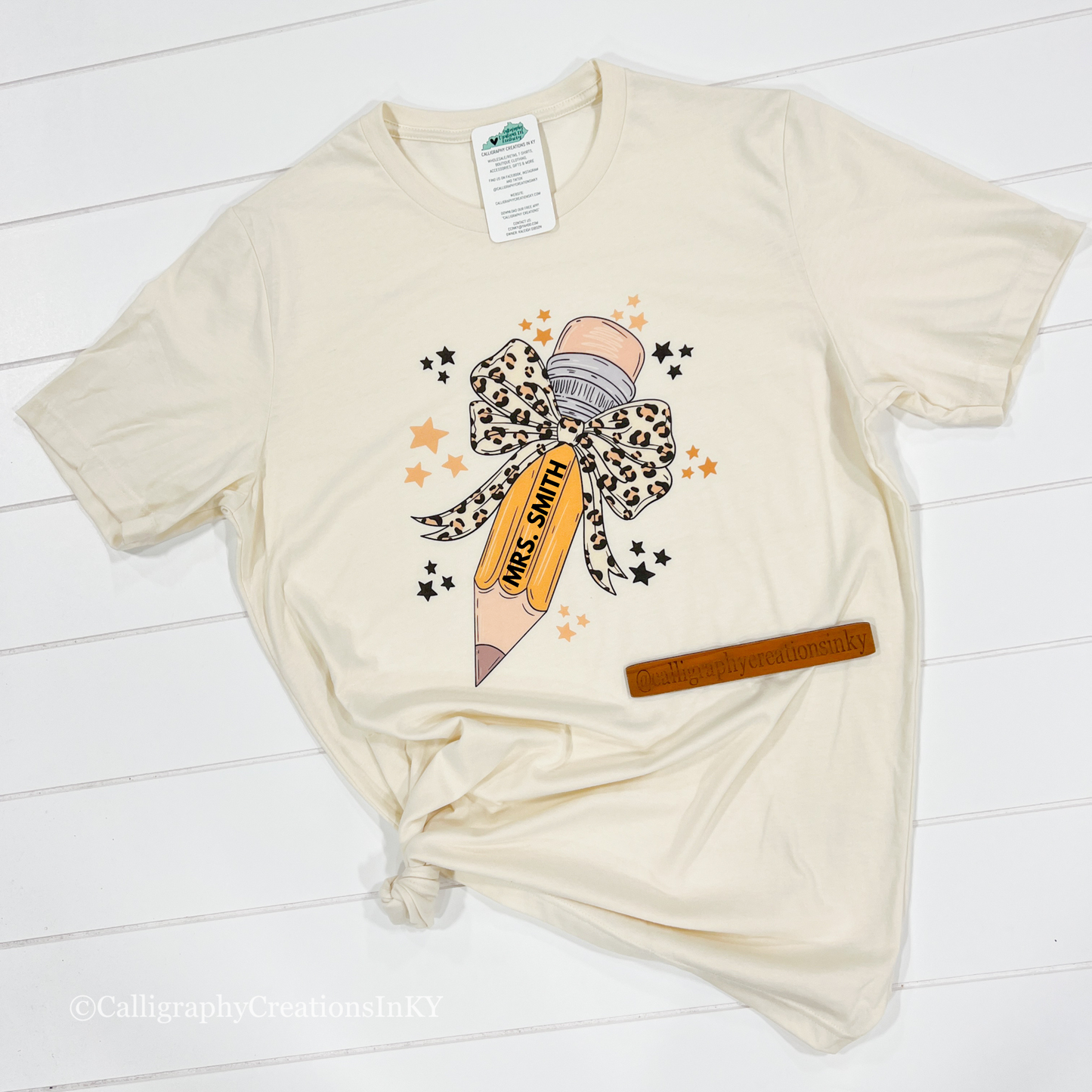 PREORDER • Leopard Pencil Tee {Customizable}