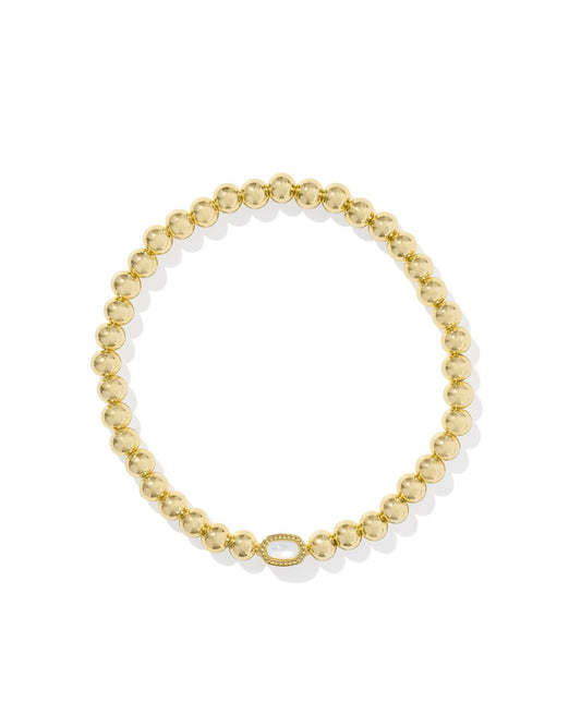 Kendra Scott Mini Elaina Stretch Bracelet - Gold Ivory Mother Of Pearl