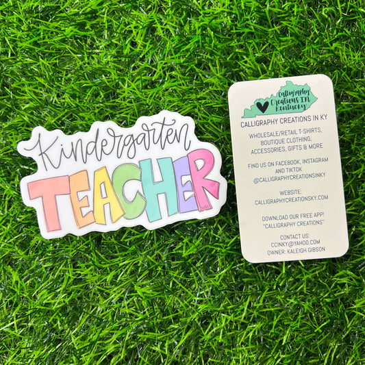 Kindergarten Teacher Sticker - Doodles By Rebekah