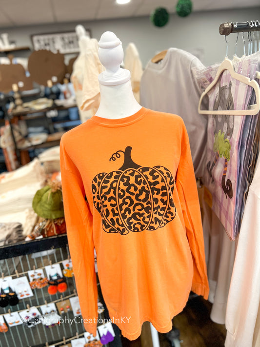 Leopard Pumpkin LS Tee