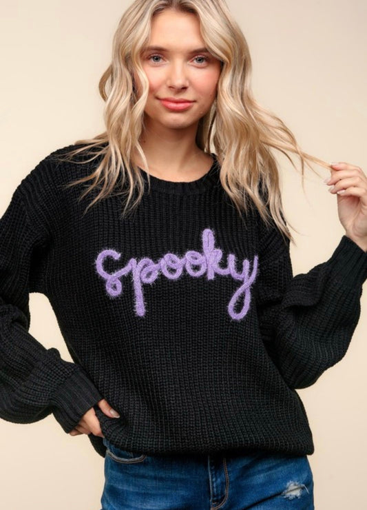 Spooky Embroidered Sweater - FINAL SALE