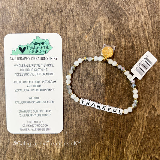 Thankful - Little Words Project Beaded Bracelet