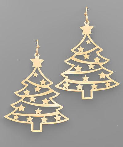 Christmas Tree Cutout Earrings