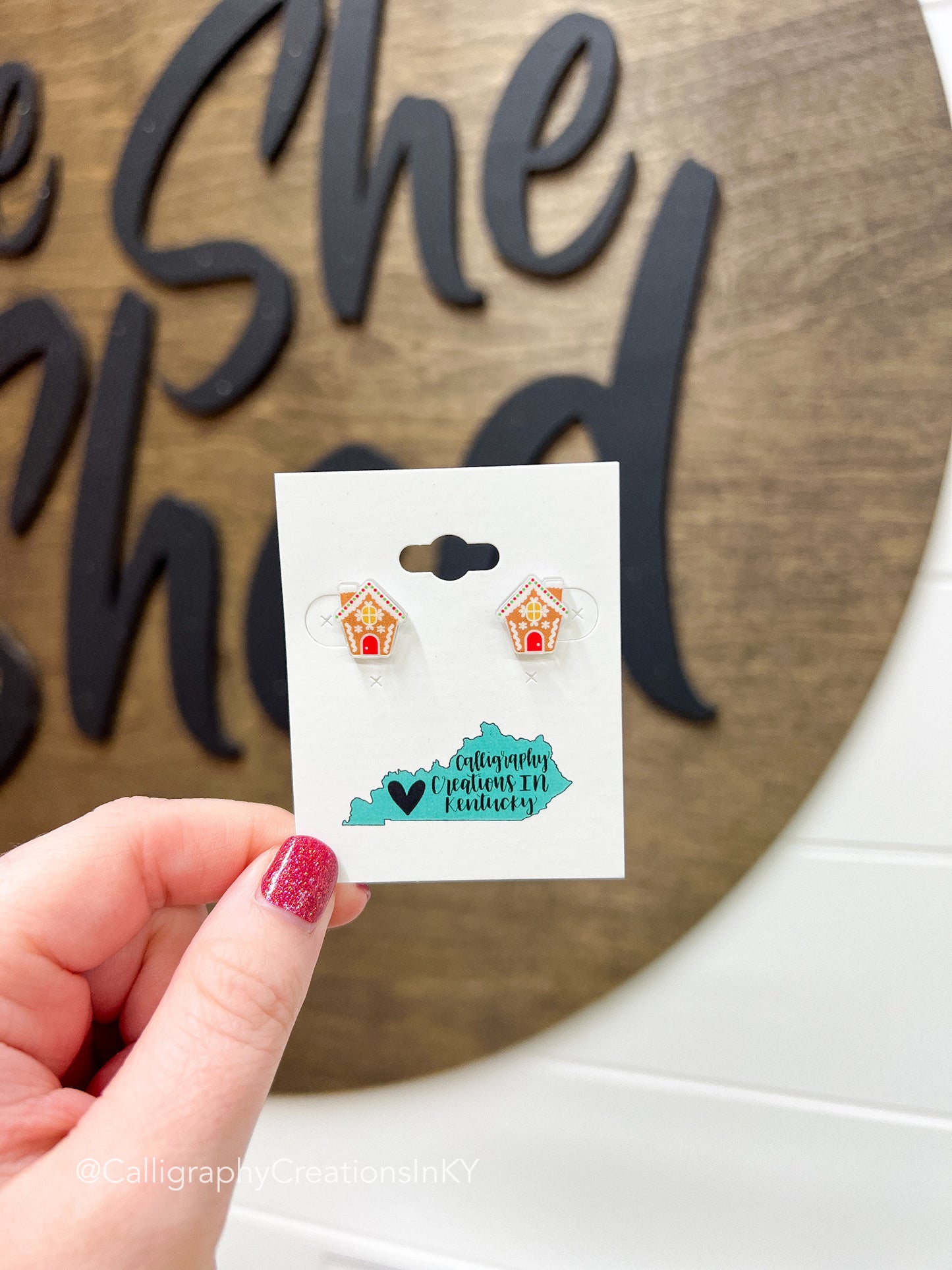 Gingerbread House Stud Earrings