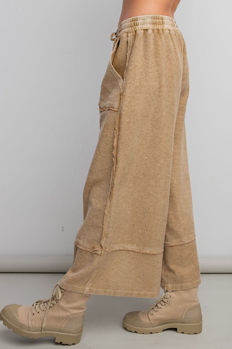 Pretzel • Mineral Washed Terry Knit Palazzo Pants