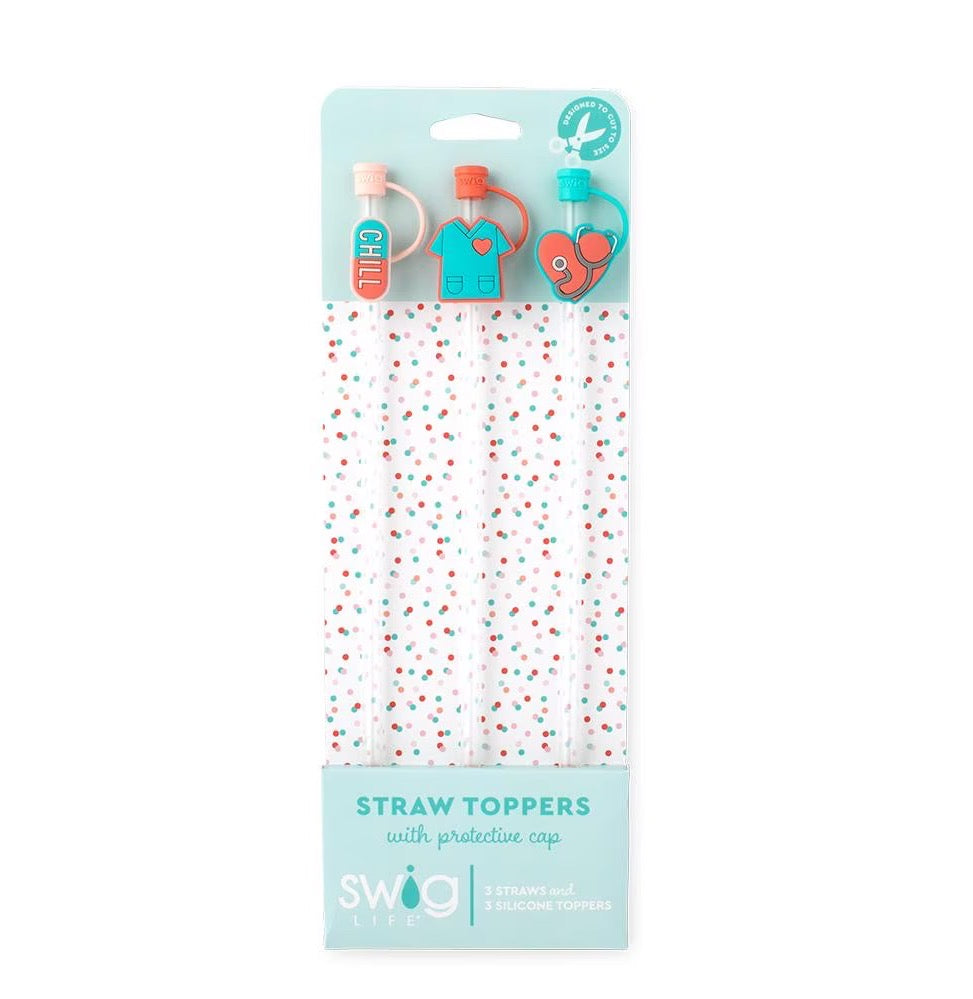 Scrub Life Swig Straw Topper Set