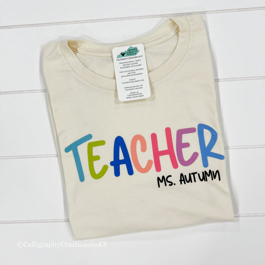 CUSTOM PREORDER • Multi Teacher Name Tee (Other Occupations Available!)