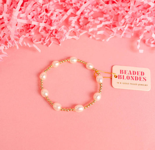 Gold Ellie Pearl Bracelet • Beaded Blondes
