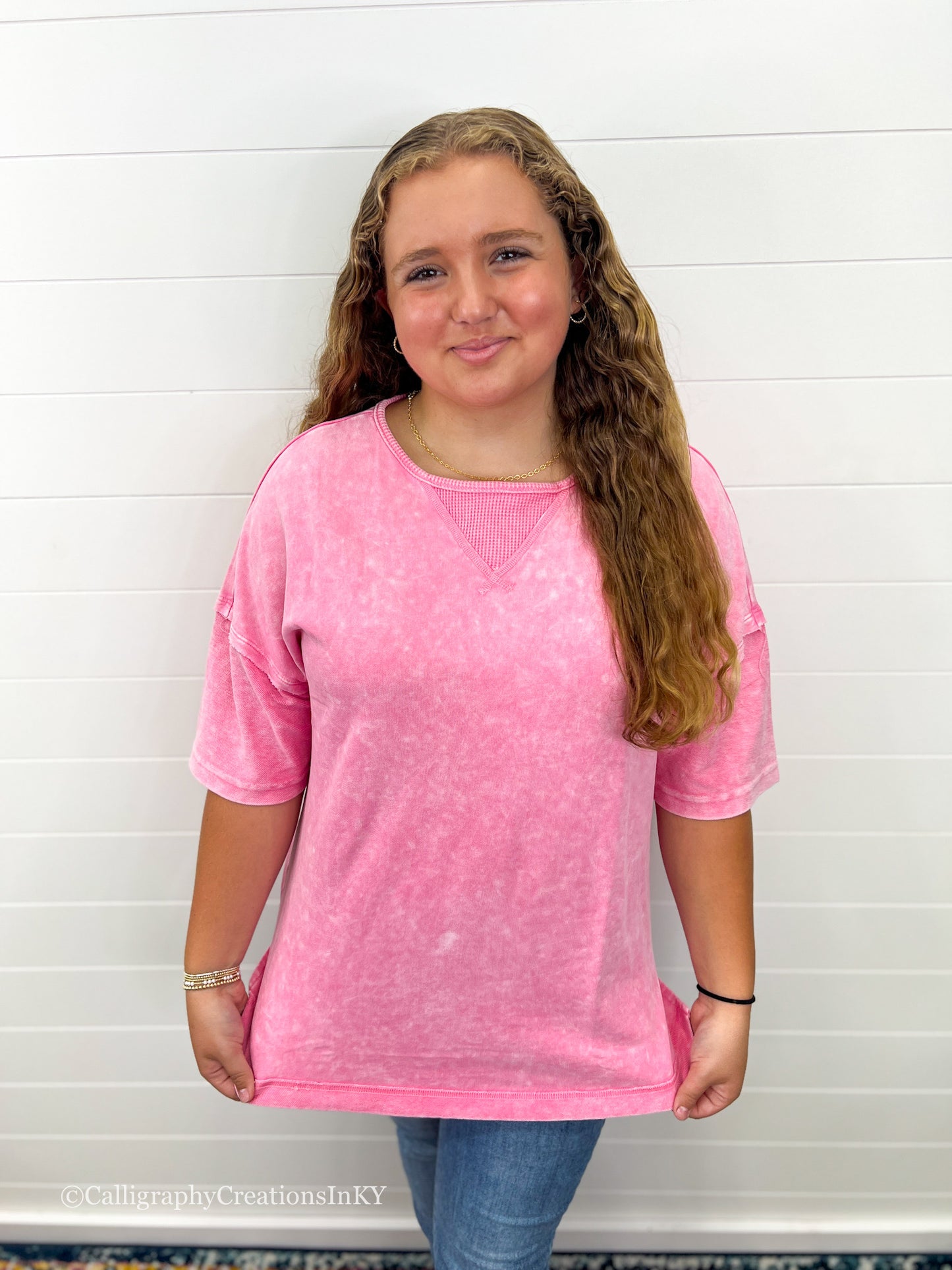 Pink Mineral Wash Top