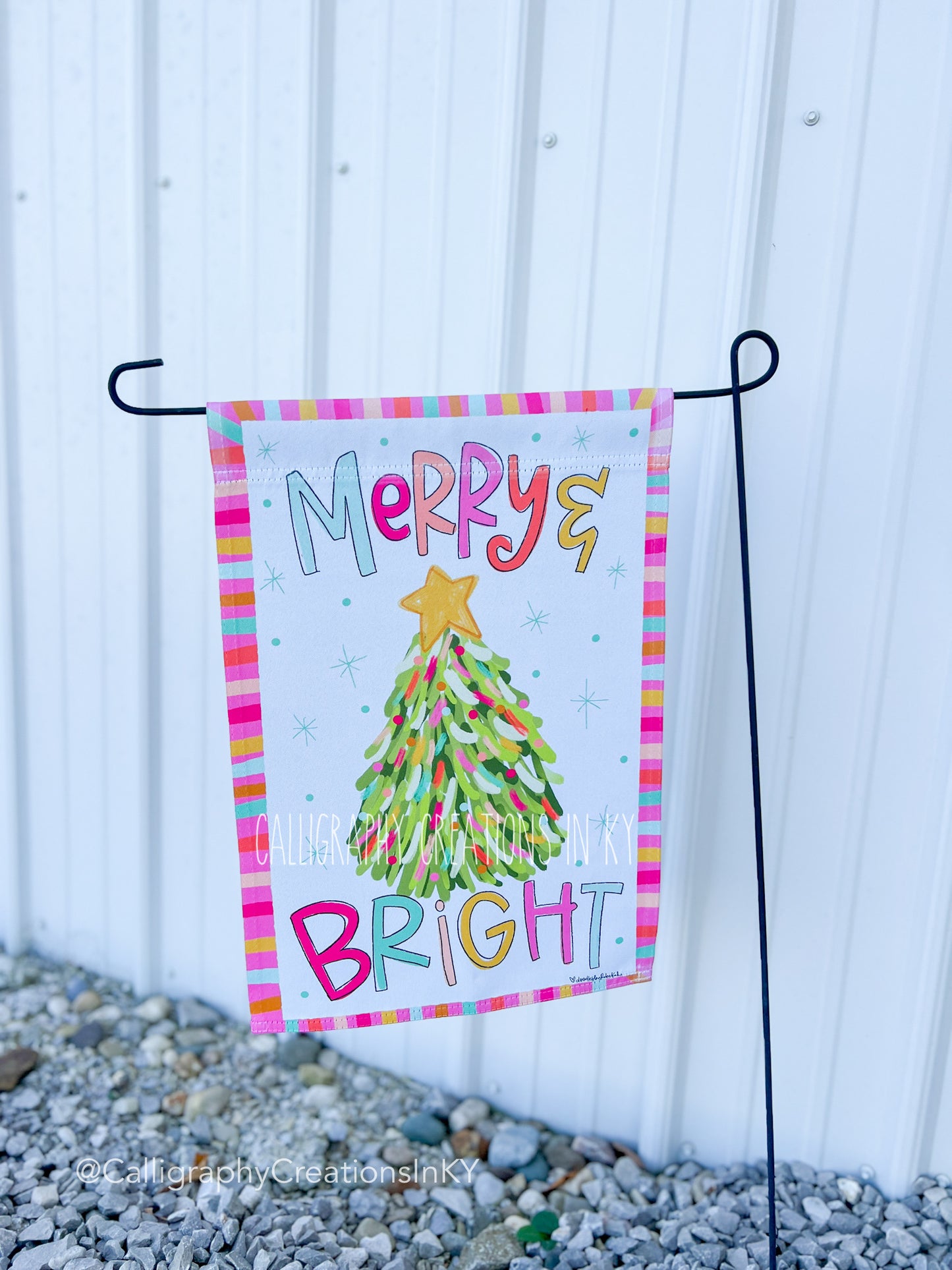 Merry and Bright Doodles By Rebekah Garden Flag