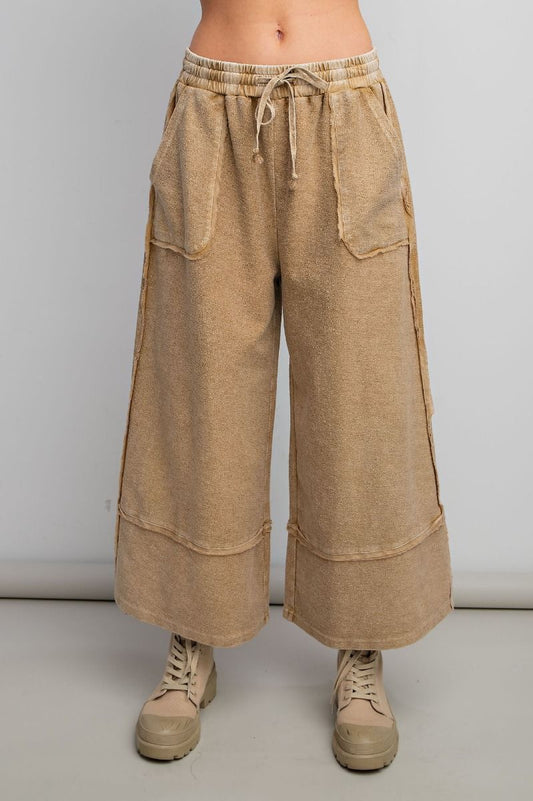 Pretzel • Mineral Washed Terry Knit Palazzo Pants