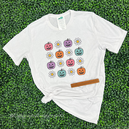 Jack O Lanterns & Daisies Tee - FINAL SALE