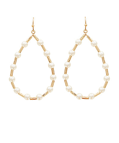 Gold & Pearl Teardrop Earrings