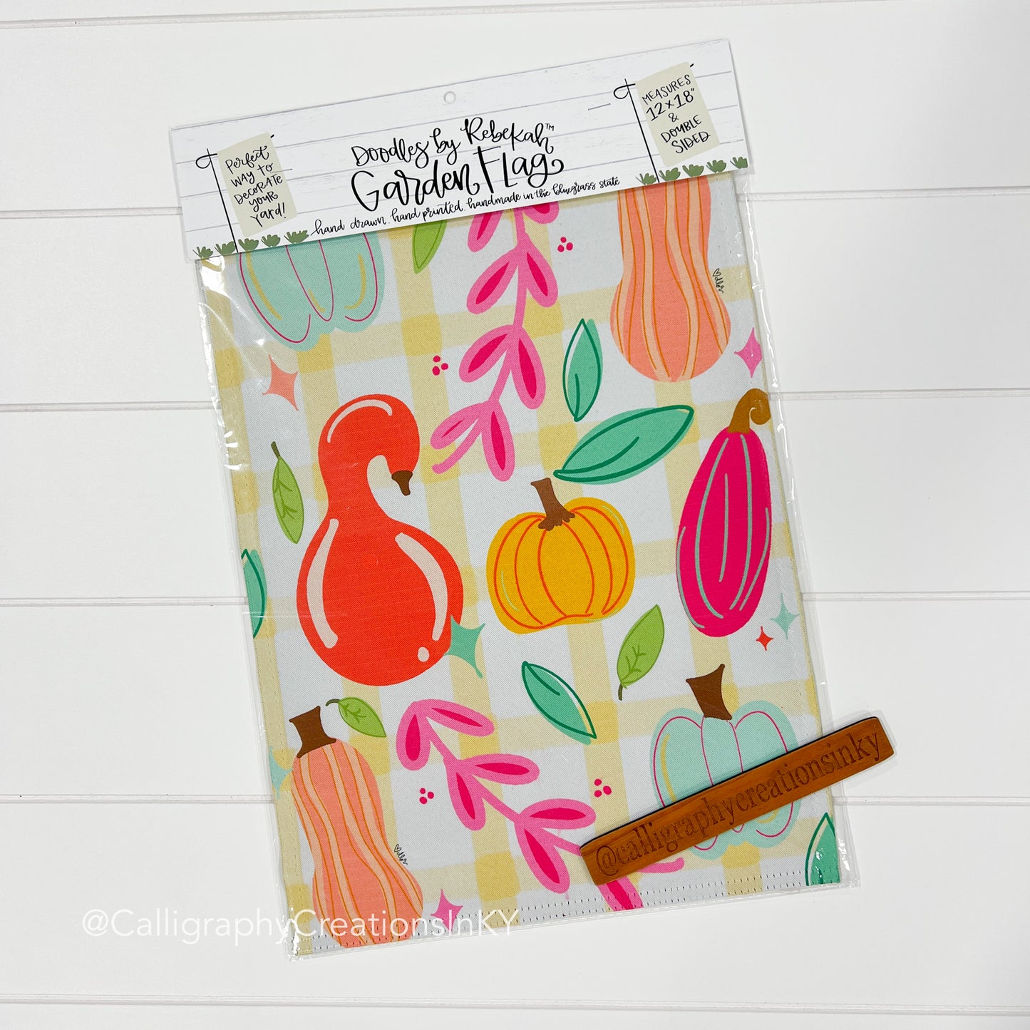 Colorful Gourds Doodles By Rebekah Garden Flag