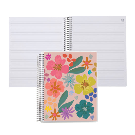 7x9 Popping Petals Coiled Notebook