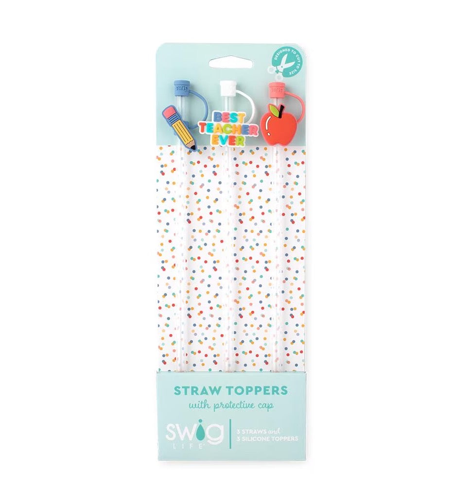 Teacher Life Swig Straw Topper Set