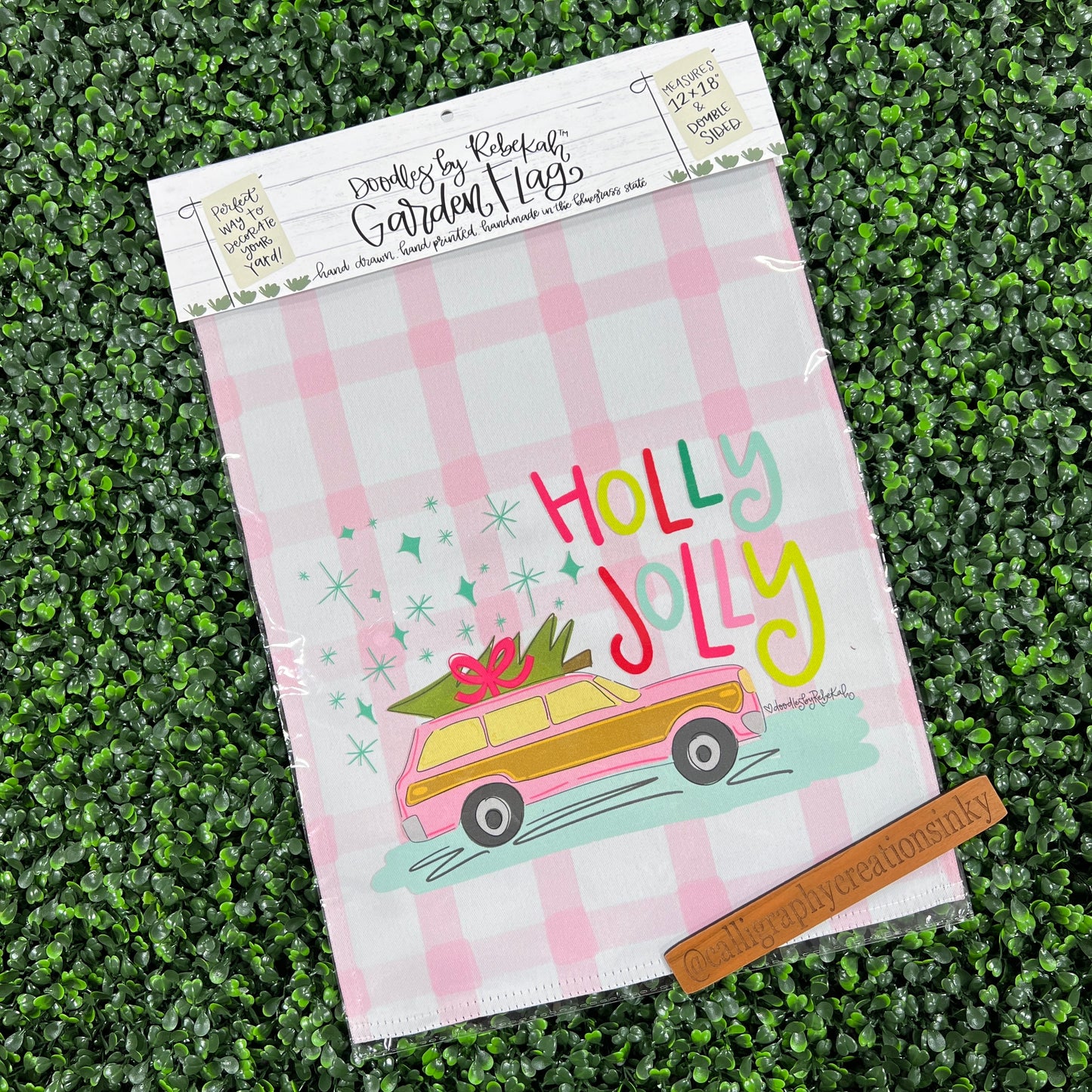 Holly Jolly Doodles By Rebekah Garden Flag