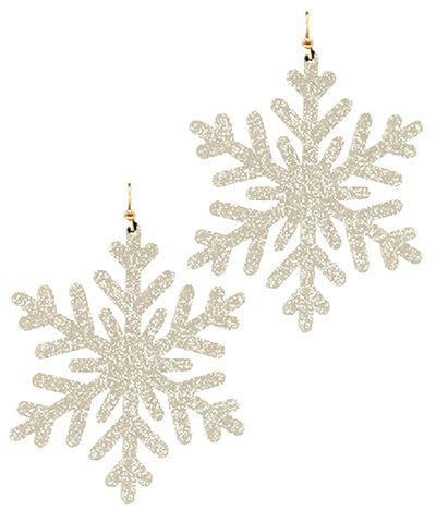 Glitter Snowflake Earrings