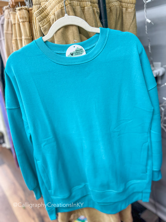 Teal | Hi-Low Sweatshirt