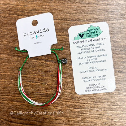 Red/Green/White | Original Pura Vida Bracelet