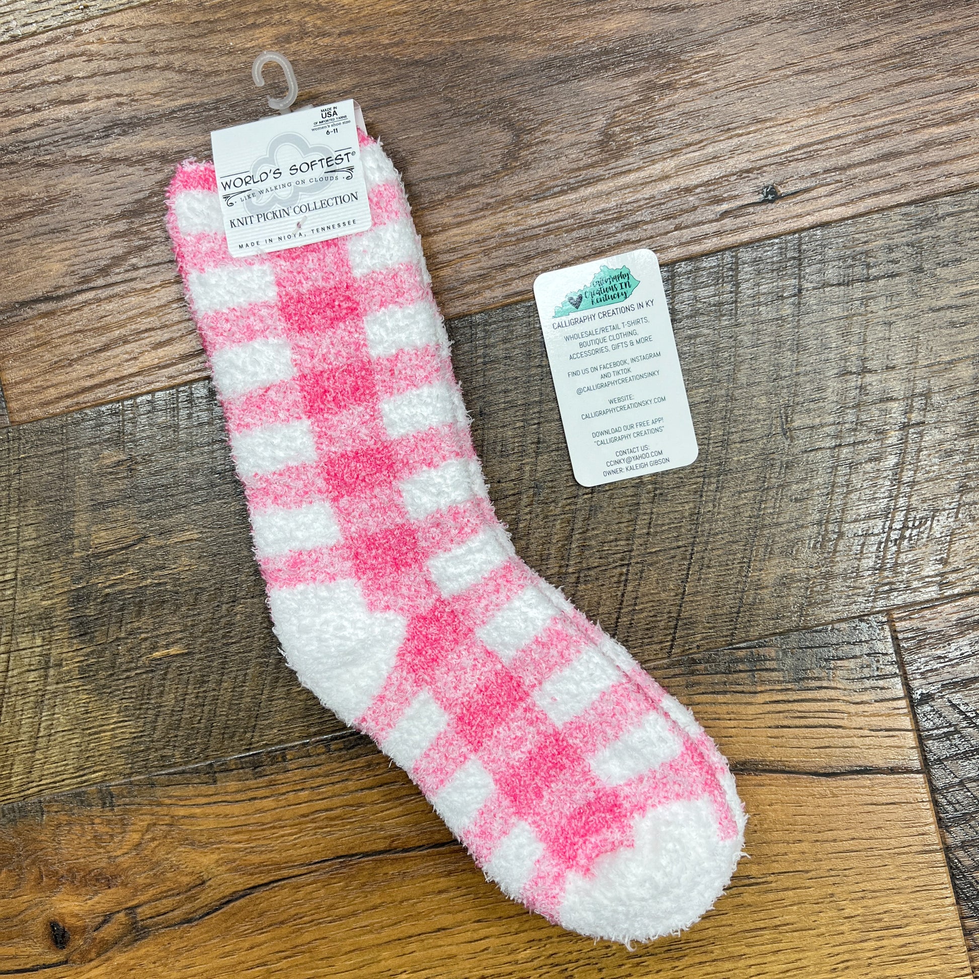 crew-knit Pink socks