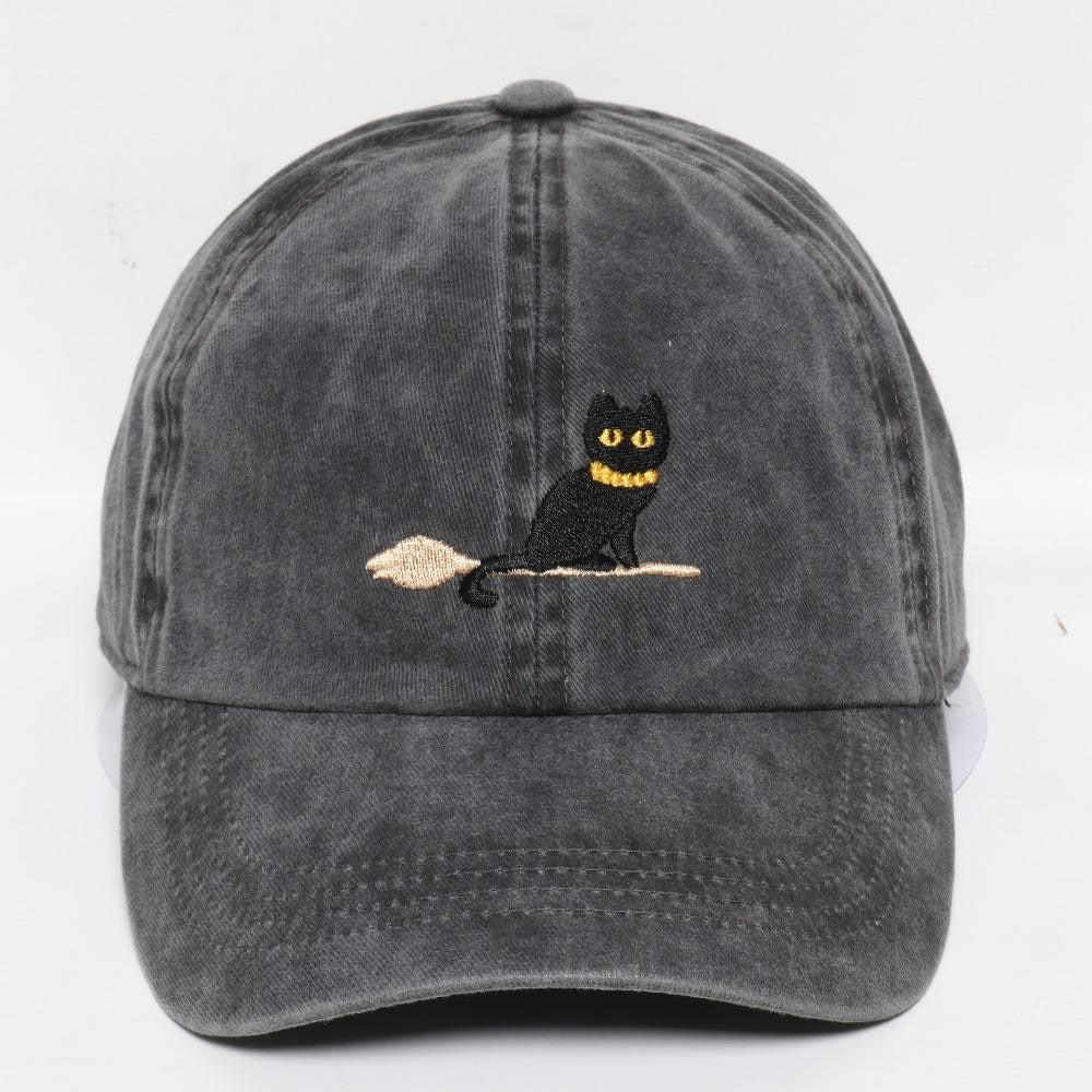 Black | Cat On Broom Hat