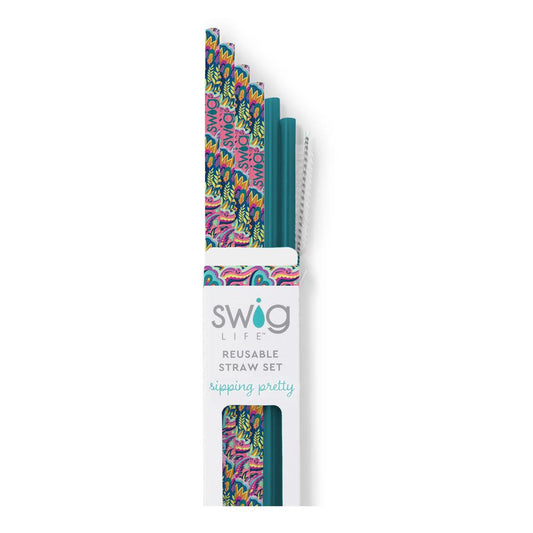 Bazaar + Teal Reusable Straw Set FINAL SALE