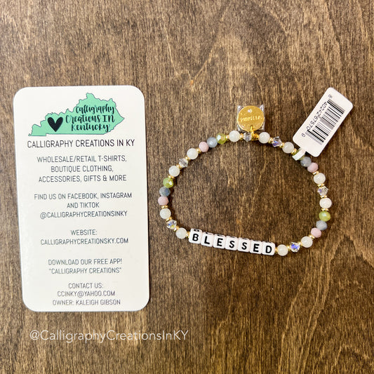 Blessed - Little Words Project Beaded Bracelet