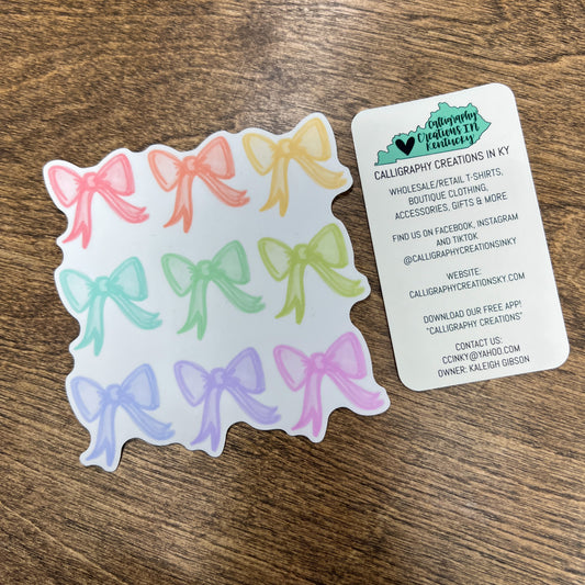 Colorful Bows Sticker - Doodles By Rebekah