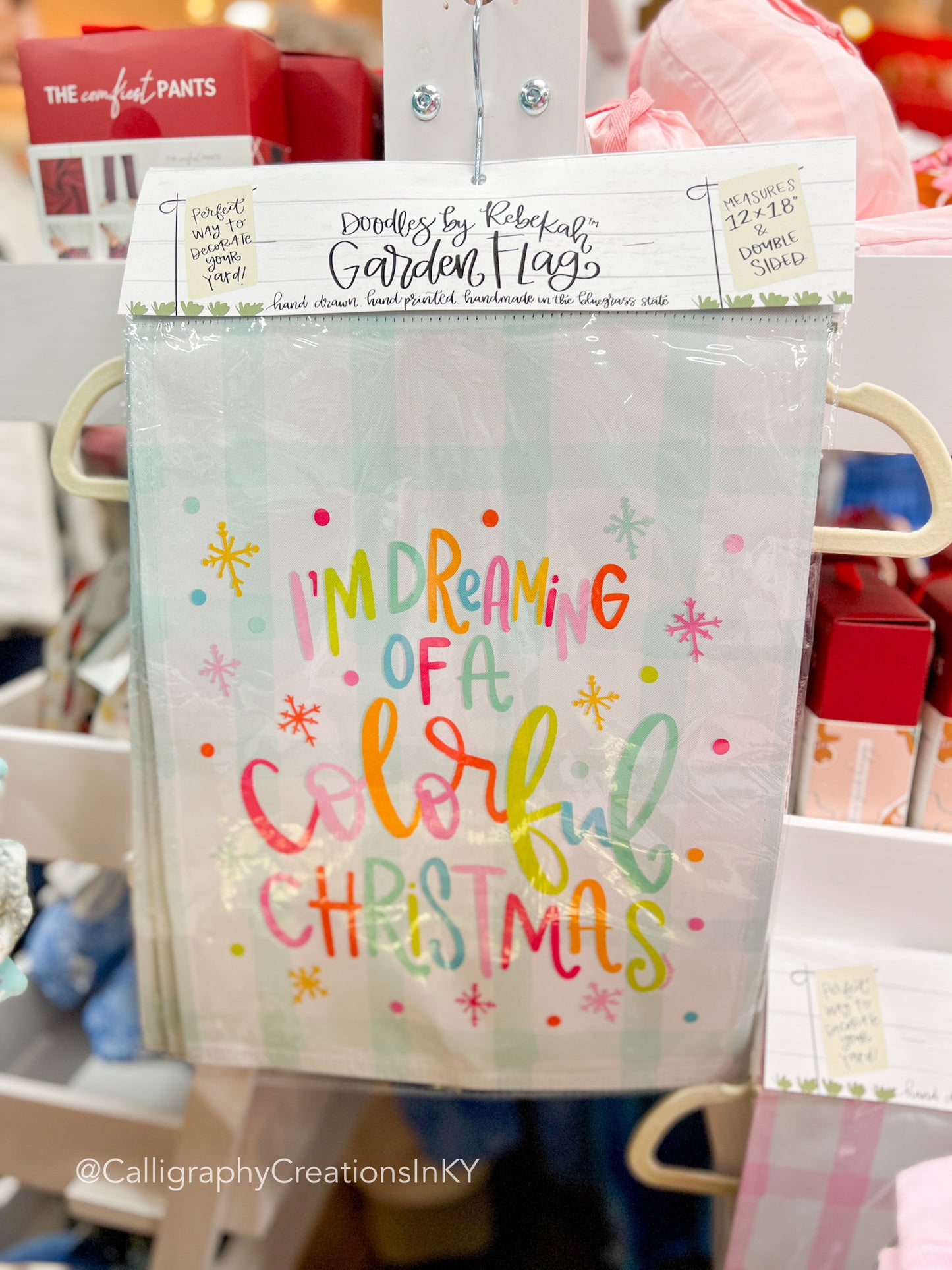 Dreaming of a Colorful Christmas Doodles By Rebekah Garden Flag