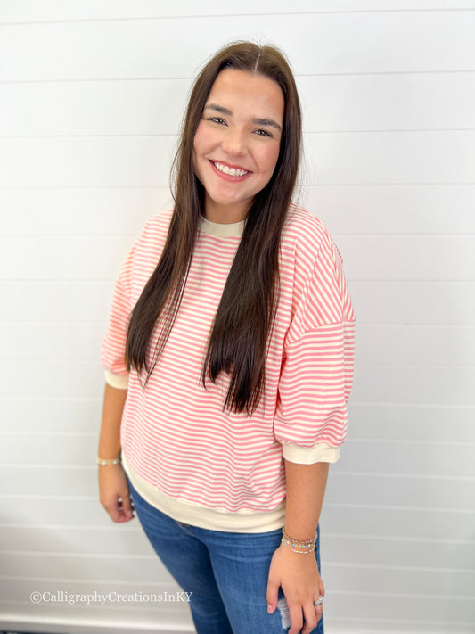 Pink | Cool Stripes Top