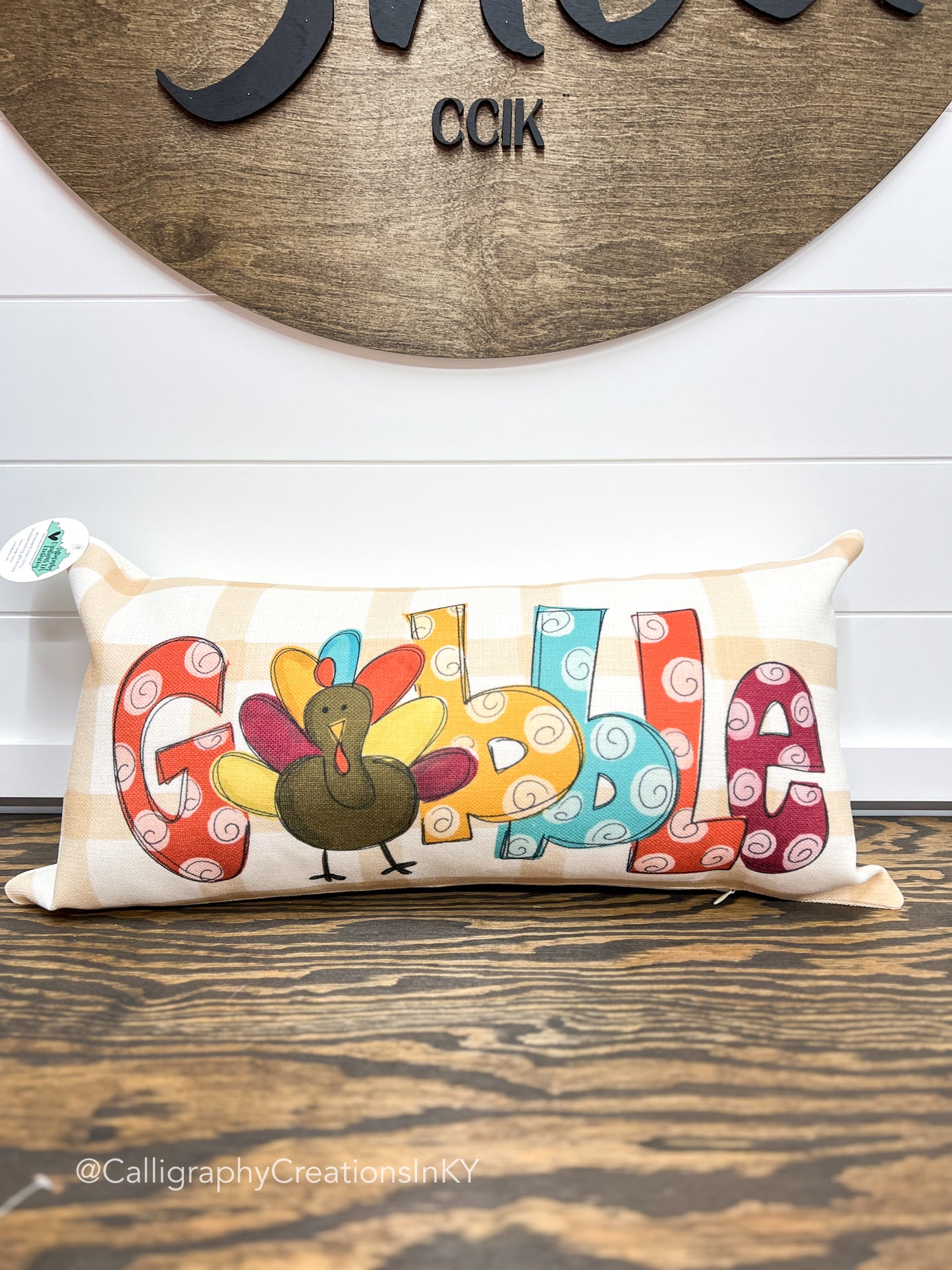 Gobble Lumbar Pillow • Doodles by Rebekah