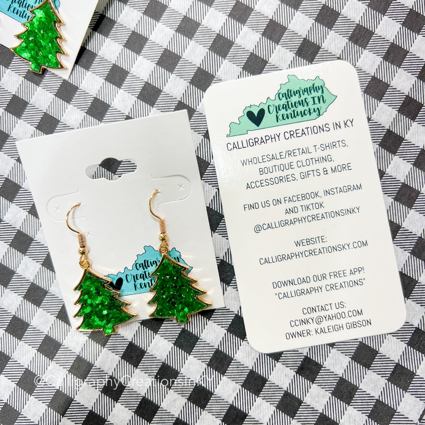 Glitter Christmas Tree Earrings