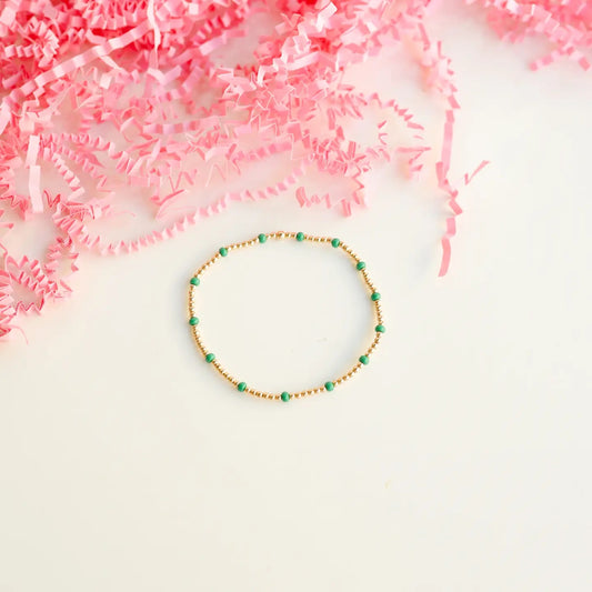 Green Dainty Poppi Beaded Blondes Bracelet