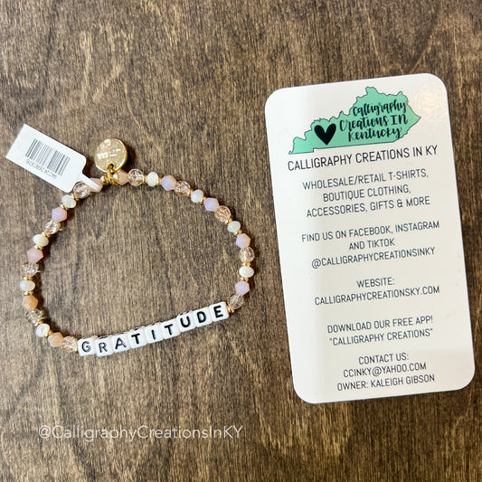 Gratitude / Little Words Project Beaded Bracelet