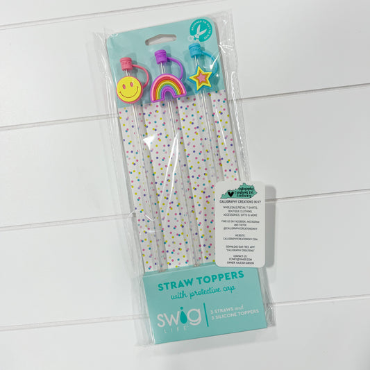 Oh Happy Day Swig Straw Topper Set