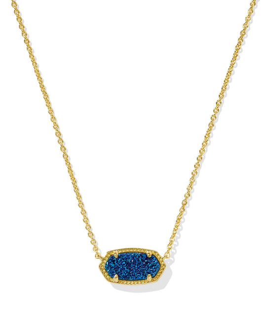 Kendra Scott Elisa Necklace - Gold Blue Drusy