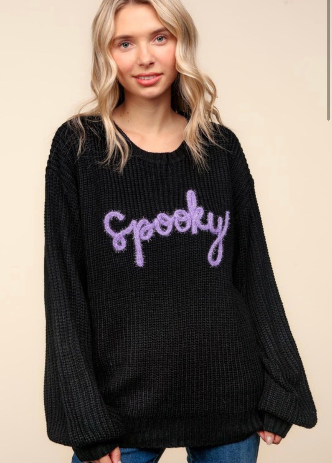 Spooky Embroidered Sweater - FINAL SALE