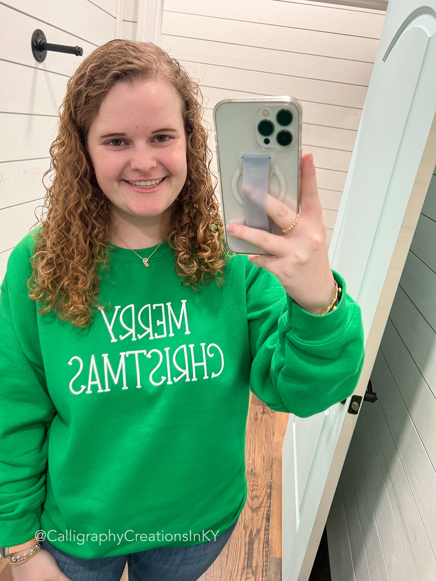 (DOORBUSTER DEAL) Green Merry Christmas Sweatshirt - FINAL SALE