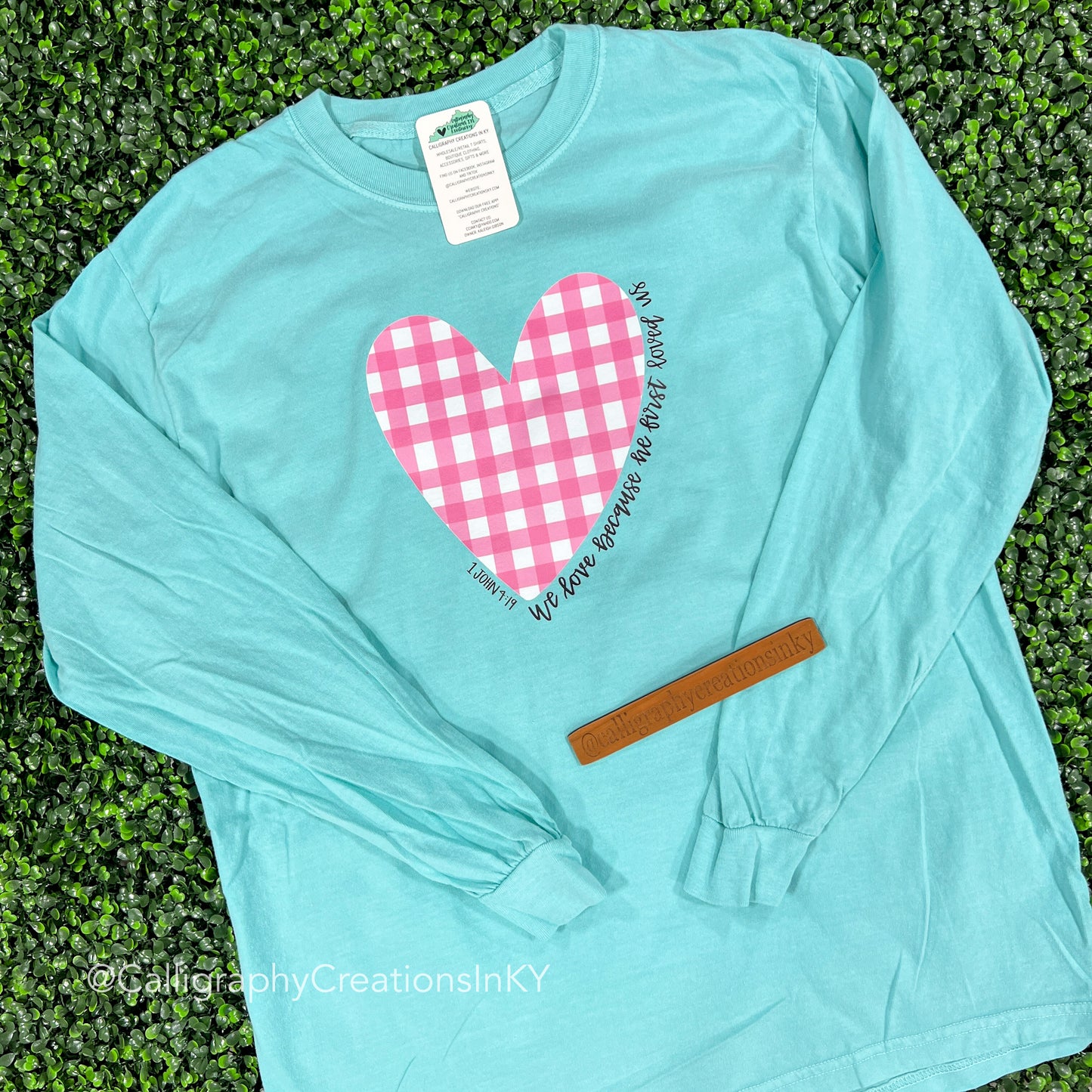 Plaid Heart LS Tee