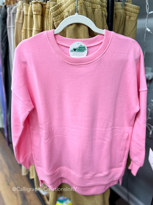 Pink | Hi-Low Sweatshirt