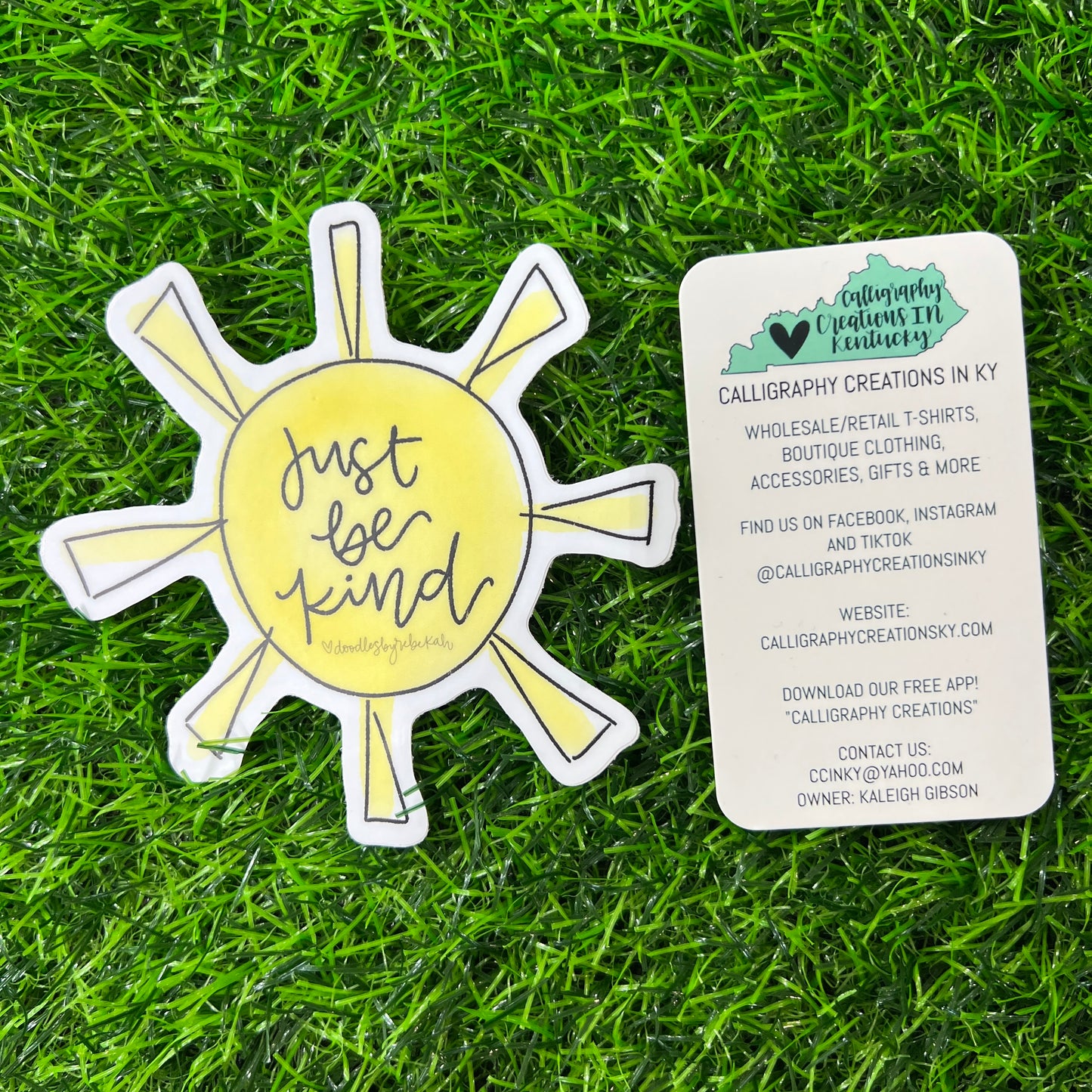 Just Be Kind Sun Sticker - Doodles By Rebekah