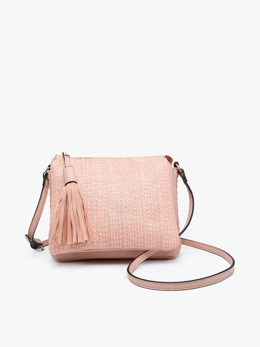 Tan/Pink Pattern Sabrina Crossbody Purse