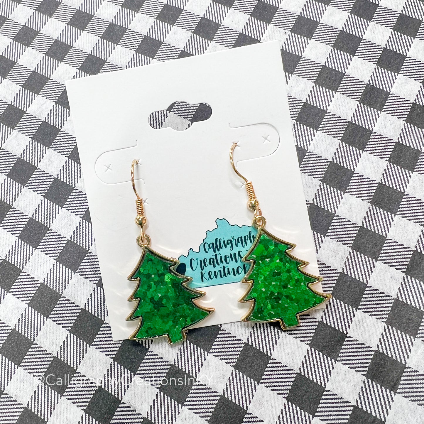 Glitter Christmas Tree Earrings