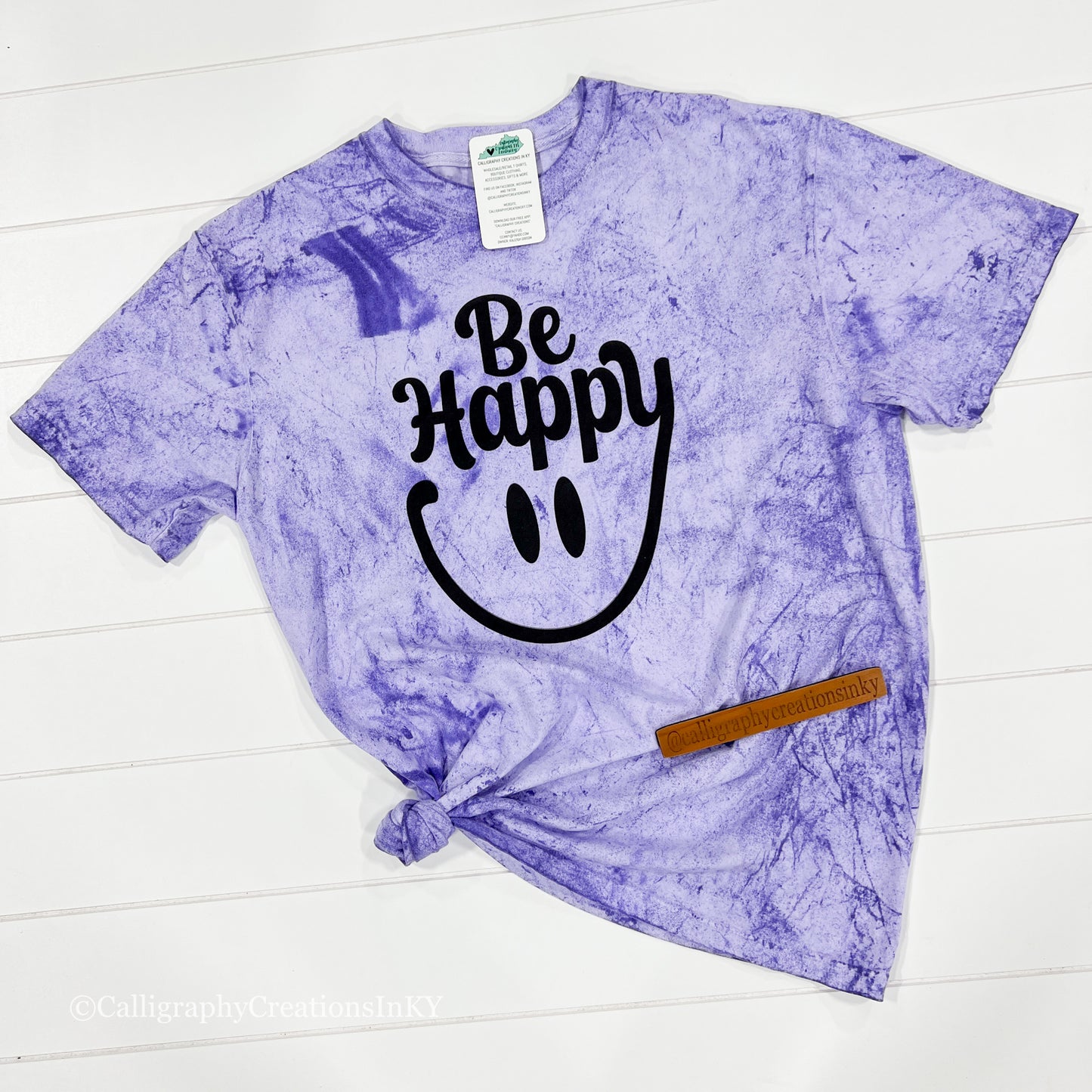 SMALL - Be Happy Colorblast Tee - FINAL SALE