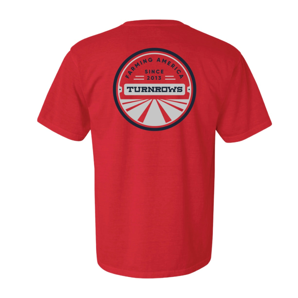 Red Turnrows Farming America Short Sleeve Tee