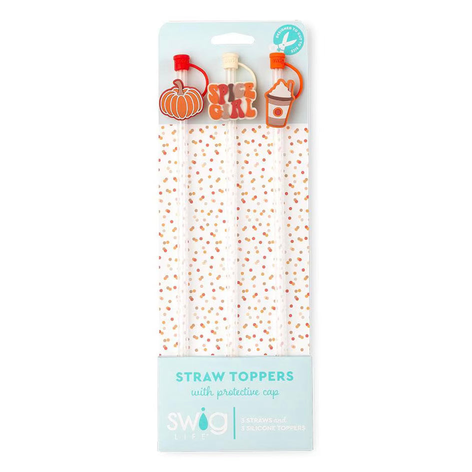 Pumpkin Spice Girl Swig Straw Topper Set